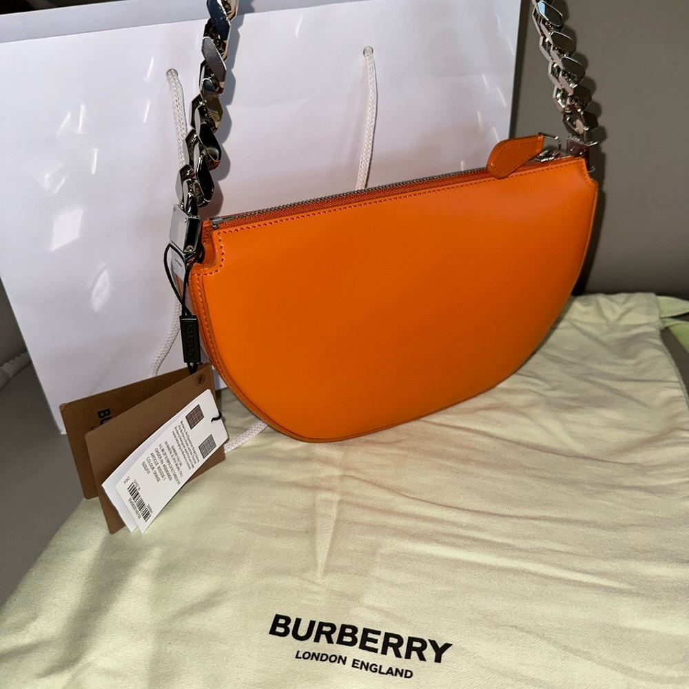 Burberry Mini Olympia Leather Shoulder Bag in Orange - Picture 2 of 16
